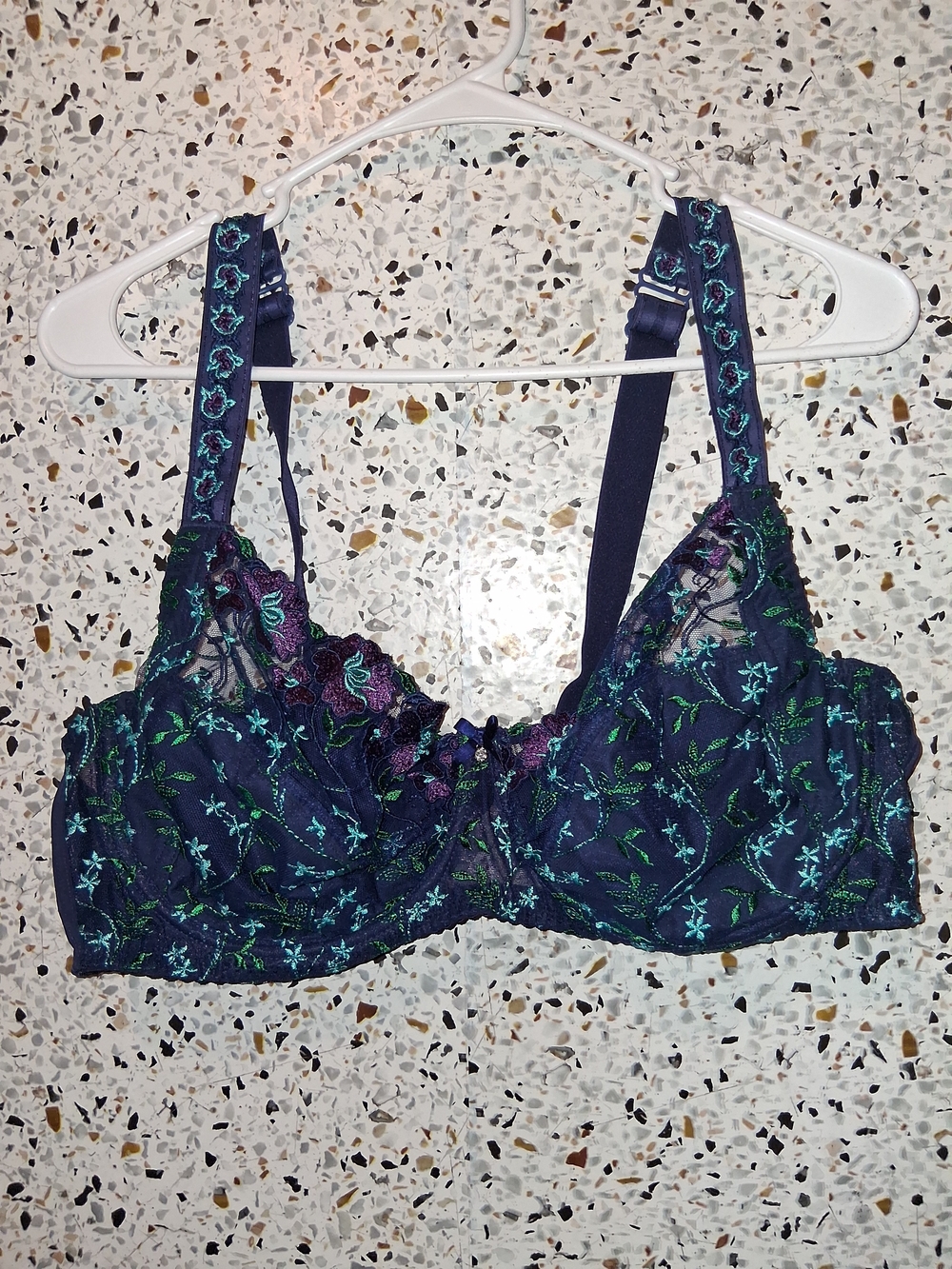 Nuance Minimizer Bra Size 105C (46C) Blue No Padding With Wires